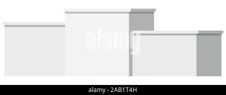 White winner podium mock up isolated on white background. Stock Vector