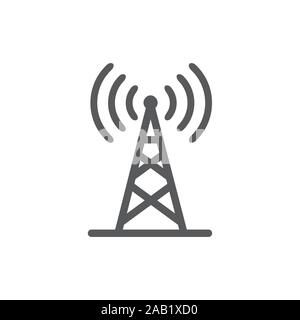 Antenna line icon on white background Stock Vector
