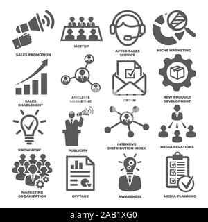 Advertising and marketing icons Pack 2 Stock Vector