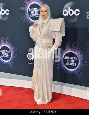 Los Angeles, USA. 24th Nov, 2019. Christina Aguilera 013 attends the 2019 American Music Awards at Microsoft Theater on November 24, 2019 in Los Angeles, California Credit: Tsuni/USA/Alamy Live News Stock Photo