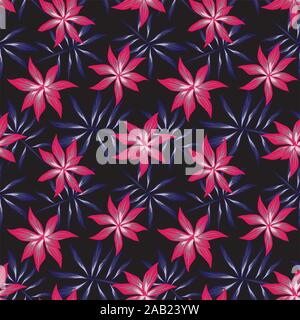 Tropical Floral seamless Pattern  - It is suitable for fashion prints, patterns, backgrounds, websites, wallpaper, crafts Stock Vector