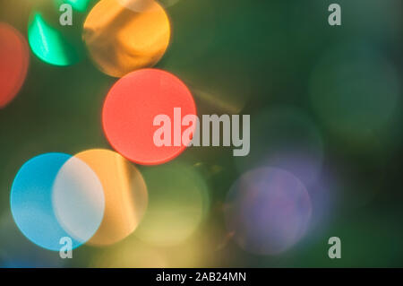 Background bokeh colored bright new year and christmas circles Stock Photo