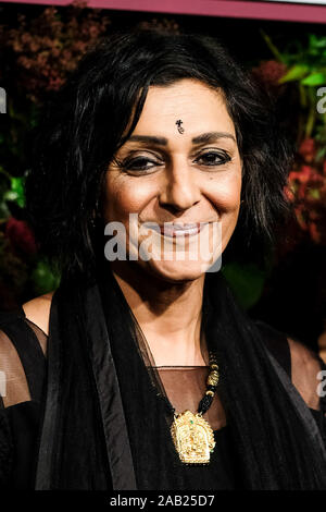 London Coliseum, London, UK. 24 November 2019.  Meera Syal poses at the  65th Evening Standard Theatre Awards . . Picture by Julie Edwards./Alamy Live News Stock Photo