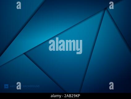 Abstract geometric triangles modern technology blue background. Vector illustration Stock Vector