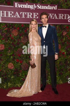 Photo Must Be Credited ©Alpha Press 079965 24/11/2019  Poppy Delevingne and Husband James Cook The 65th ES Evening Standard Theatre Awards 2019 At The London Coliseum In London Stock Photo