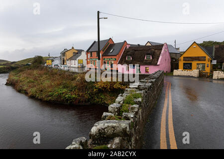 The colourful coastal village of Doolin in County Clare, Ireland Stock Photo