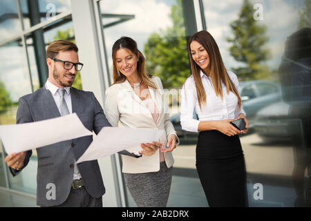 Group of architects working on new project Stock Photo