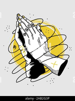 Vector lines classical hand drawn illustration. Stock Vector
