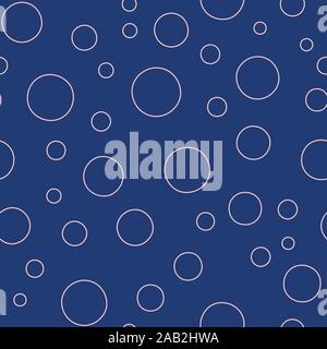 seamless vector pattern with moon craters surface in navy blue Stock Vector