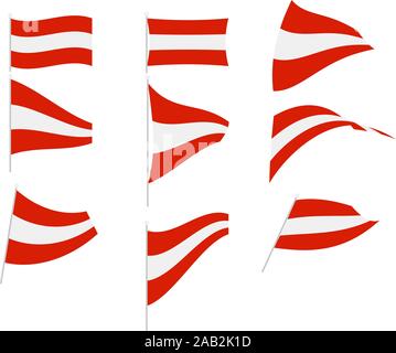 Vector Drawing of Set with Austria Flag Stock Vector