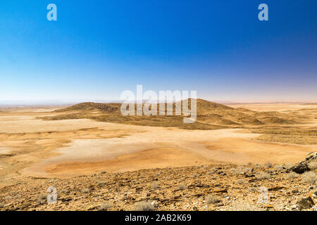 View over the barren moonscape Namib desert, Naukluft Park, Namibia, Africa Stock Photo