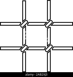 Prison bars Metal grid icon outline black color vector illustration flat style simple image Stock Vector