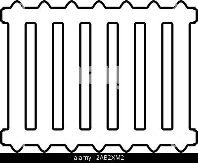 Cast iron battery Heating radiator icon outline black color vector illustration flat style simple image Stock Vector