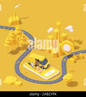 Vector courier delivery service illustration Stock Vector