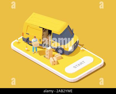 Vector delivery service app illustration Stock Vector