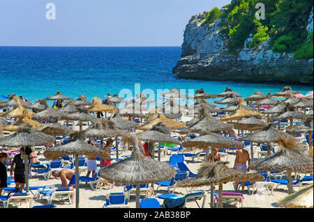 Bathing beach Cala Romantica at Porto Christo, Manacor, Mallorca, Balearic islands, Spain Stock Photo