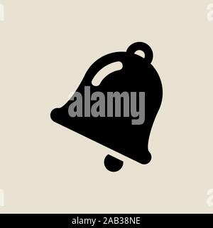 Handbell jingle bell icon simple flat style Christmas symbol. Stock Vector