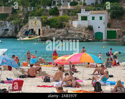 Bathing beach at the bay Cala Santanyi, Mallorca, Balearic islands, Spain Stock Photo