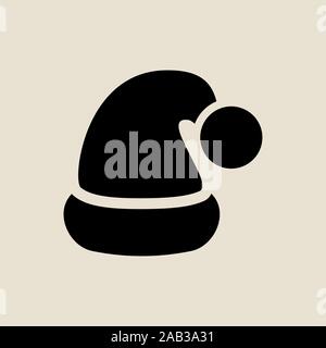 Santa cap icon simple flat style Christmas symbol. Stock Vector