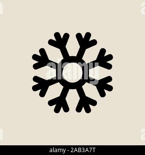 Snowflake icon simple flat style Christmas symbol. Stock Vector
