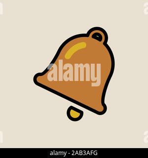 Handbell jingle bell icon simple flat style Christmas symbol. Stock Vector