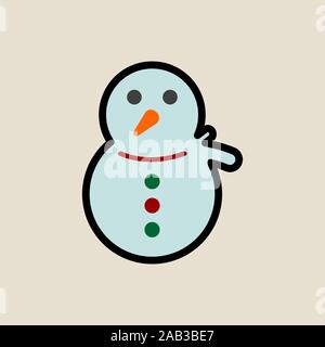 Snowman icon simple flat style Christmas symbol. Stock Vector