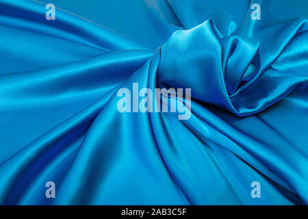 Abstract blue background silk cloth Stock Photo