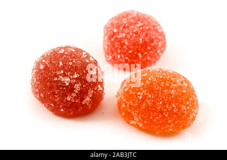 Marmalade candies close-up isolated on white Stock Photo