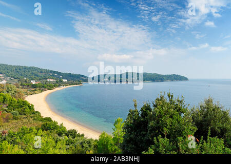 The beach Agia Paraskevi of Skiathos island, Greece Stock Photo