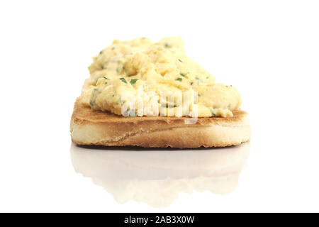 Toastbrot mit Rühreier und Gurke |Toast with scrambled eggs and cucumber| Stock Photo