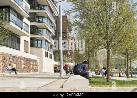 Moderne Architektur in der HafenCity in Hamburg |Modern architecture in the HafenCity in Hamburg| Stock Photo