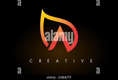 S Leaf Logo Letter Design with Golden Leaf Outline Vector Illustration ...