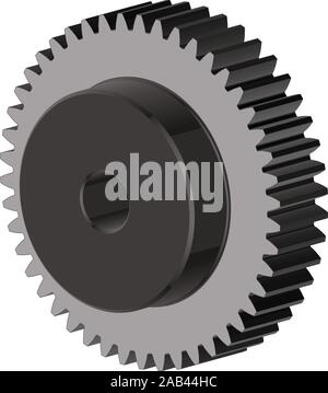 Gear wheel. Spare parts. 3D effect vector Stock Vector