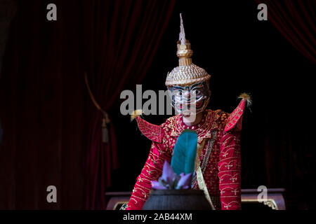 Khmer classical dance, a highly stylized dance and Cambodia's premier performing art (iconic of Cambodian culture) Stock Photo