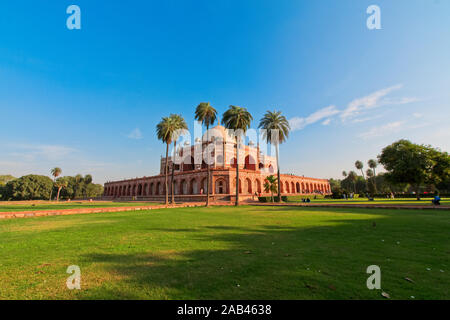 Famous Humayun's Tomb in Delhi, India. It is the tomb of the Mughal Emperor Humayun.It was commissioned by Humayun's son Akbar in 1569-70, and designe Stock Photo