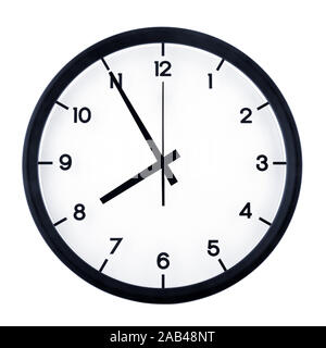 Classic analog clock pointing at seven thirty five, isolated on white ...