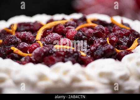 Christmas piecaken slice on white plate Stock Photo