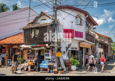 A typical street corner Kade in Galle Fort, on the south west coast of Sri Lanka. Stock Photo