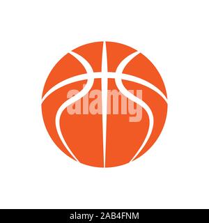 Orange abstract basketball symbol with text isolated on white background Stock Vector