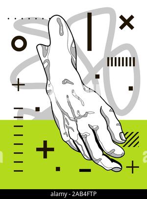 Vector lines classical hand drawn illustration. Stock Vector