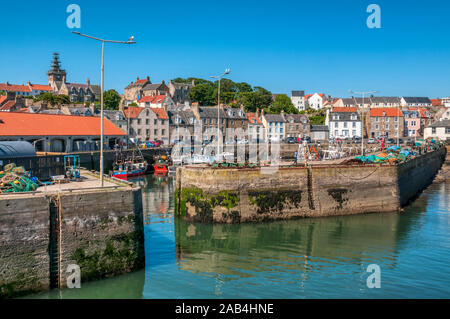 Picturesque Pittenweem harbour in the East Neuk of Fife, Scotland. Stock Photo