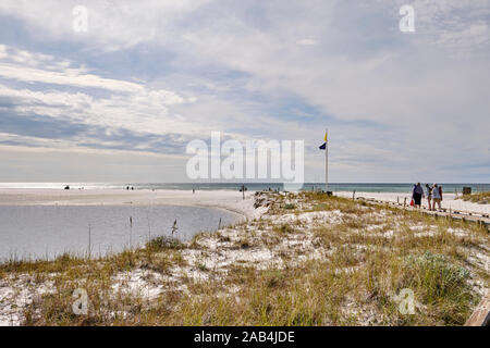 Western Lake outfall for the coastal dune lake near Grayton Beach, in south Walton County, Florida USA. Stock Photo