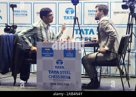 Kolkata, India. 22nd Nov, 2019. GM Anish Giri during his secind round play  of Tata Steel Chess 2019. (Photo by Saikat Paul/Pacific Press) Credit:  Pacific Press Agency/Alamy Live News Stock Photo 