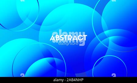 Blue circles abstract background. Vector gradient spheres. Trendy elements for motion design Stock Vector