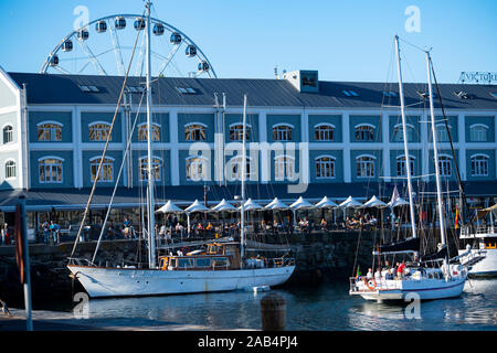 Waterfront near harbour with restaurants and shops. Capetown, South Africa. Stock Photo