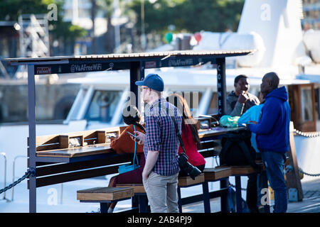 Waterfront near harbour with restaurants and shops. Capetown, South Africa. Stock Photo