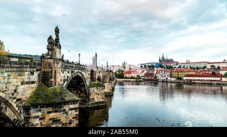 Charles Bridge is a stone Gothic bridge that connects the Old Town and Lesser