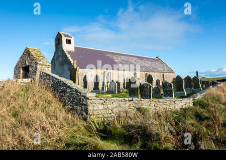 Saint Mary's Church in Burwick, South Ronaldsay, Orkney, UK Stock Photo