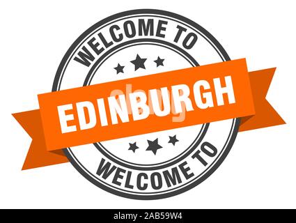 Edinburgh stamp. welcome to Edinburgh orange sign Stock Vector