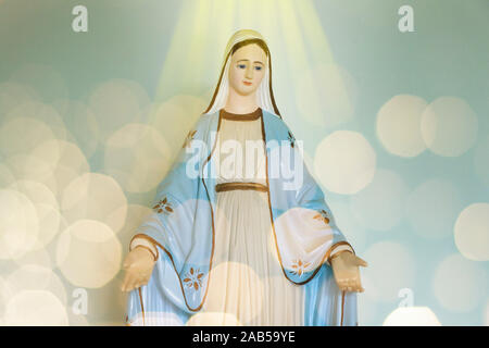 statue of Our Lady of grace Virgin Mary in the church, mother of God in the Catholic religion Stock Photo